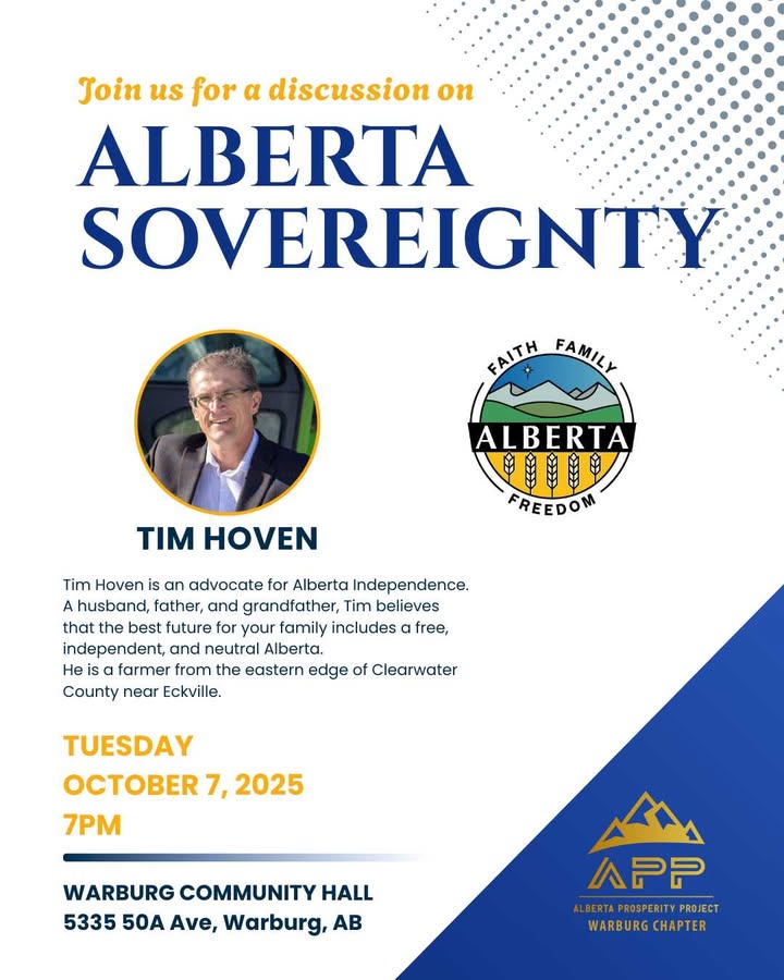 Event | October 7 | Warburg | Discussion on Alberta Sovereignty