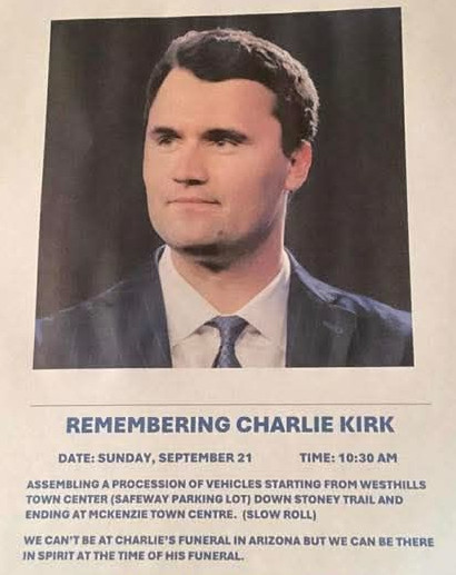 Vehicle Procession | September 21 | Calgary | Remembering Charlie Kirk