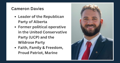 People | Cameron Davies - leader of the Republican Party of Alberta
